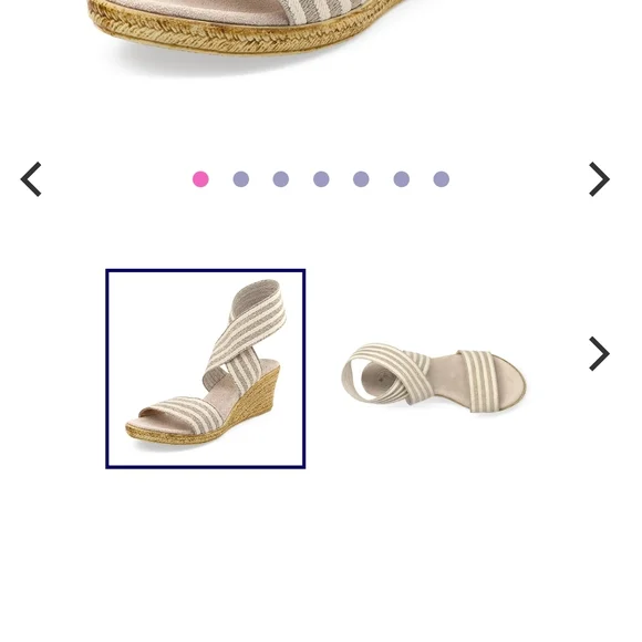 CHARLESTON SHOE CO. Cream Striped Sandals - Picture 7 of 8